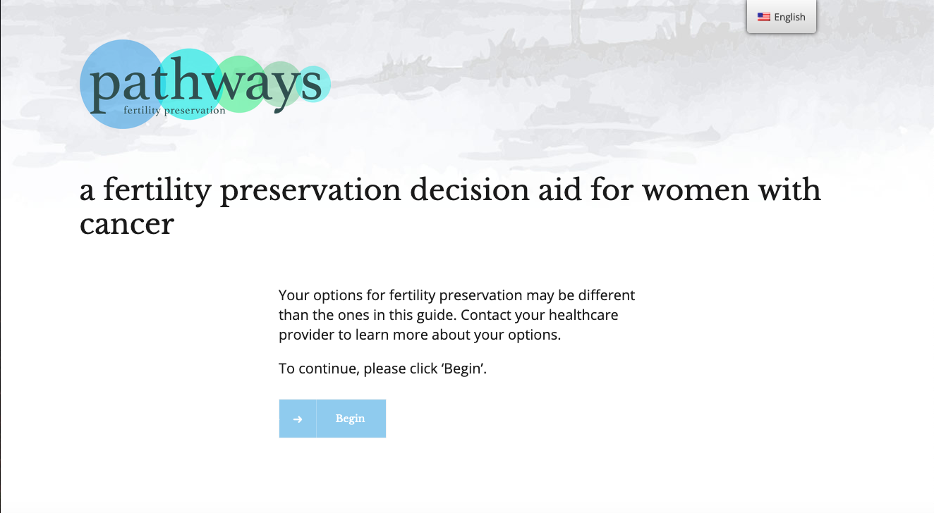 Pathways patient decision aid interface